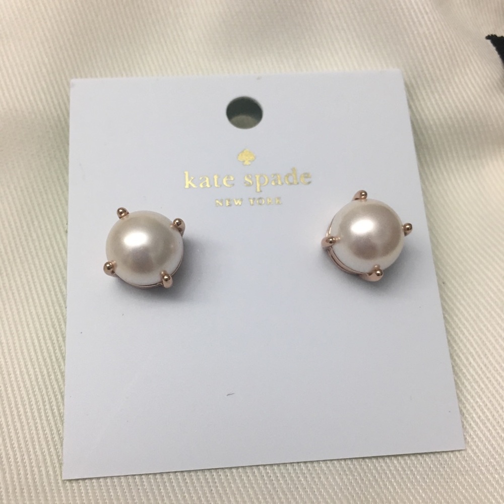 SOLD Kate Spade Pearl Rose Gold Earrings